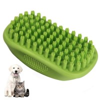 High Quality Wholesale Pet Soap Dispensing Bath Brush with Natural Silica Gel from baish tech