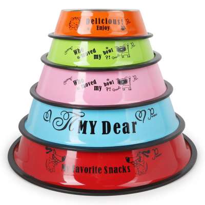 High quality Anti-slip design Pet Feeder Dog Food feeding Stainless Steel Dog Bowls