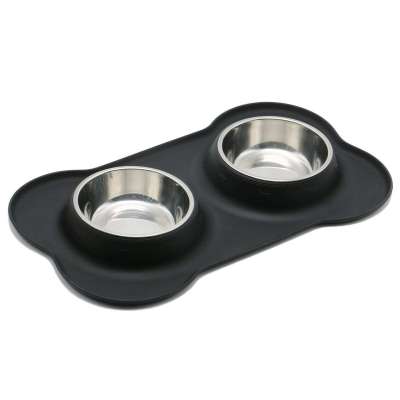 high quality China New Design custom stainless steel silicone dog bowl