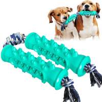 Amazon Hot Sale Pet Molar Stick Bite-resistant Teeth Dog Chew Toys with Rope Two Serrated Molar Stick