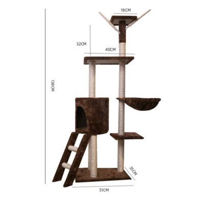 High Quality Modern Pets Accessories OEM Outdoor Sisal wood cat tree house with Toy