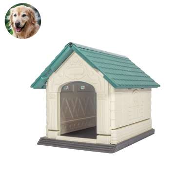 Water Resistant Dog Houses Plastic Kennels for Small to Large Sized Dogs All Weather Indoor Outdoor